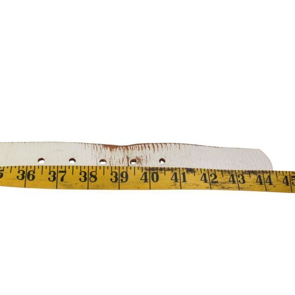 Mexico OFF WHITE GENUINE LEATHER 1 3/8"Wd CASUAL DRESS MEN'S BELT Sz 38 (Z3 - Picture 9 of 11